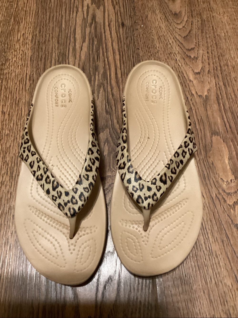 Crocs | Kadee ll Leopard Flip Sandals size women’s 9